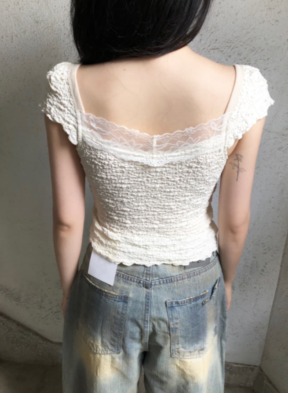 러블리 리본 레이스 블라우스 상품이미지2