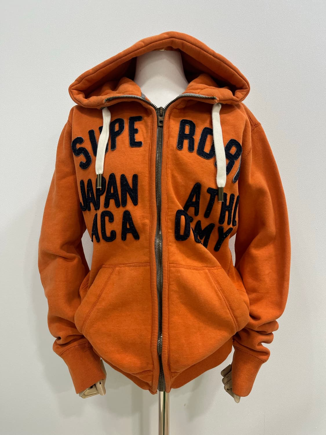 일본 빈티지 슈퍼드라이 오렌지 레터링 후드집업 상품이미지1