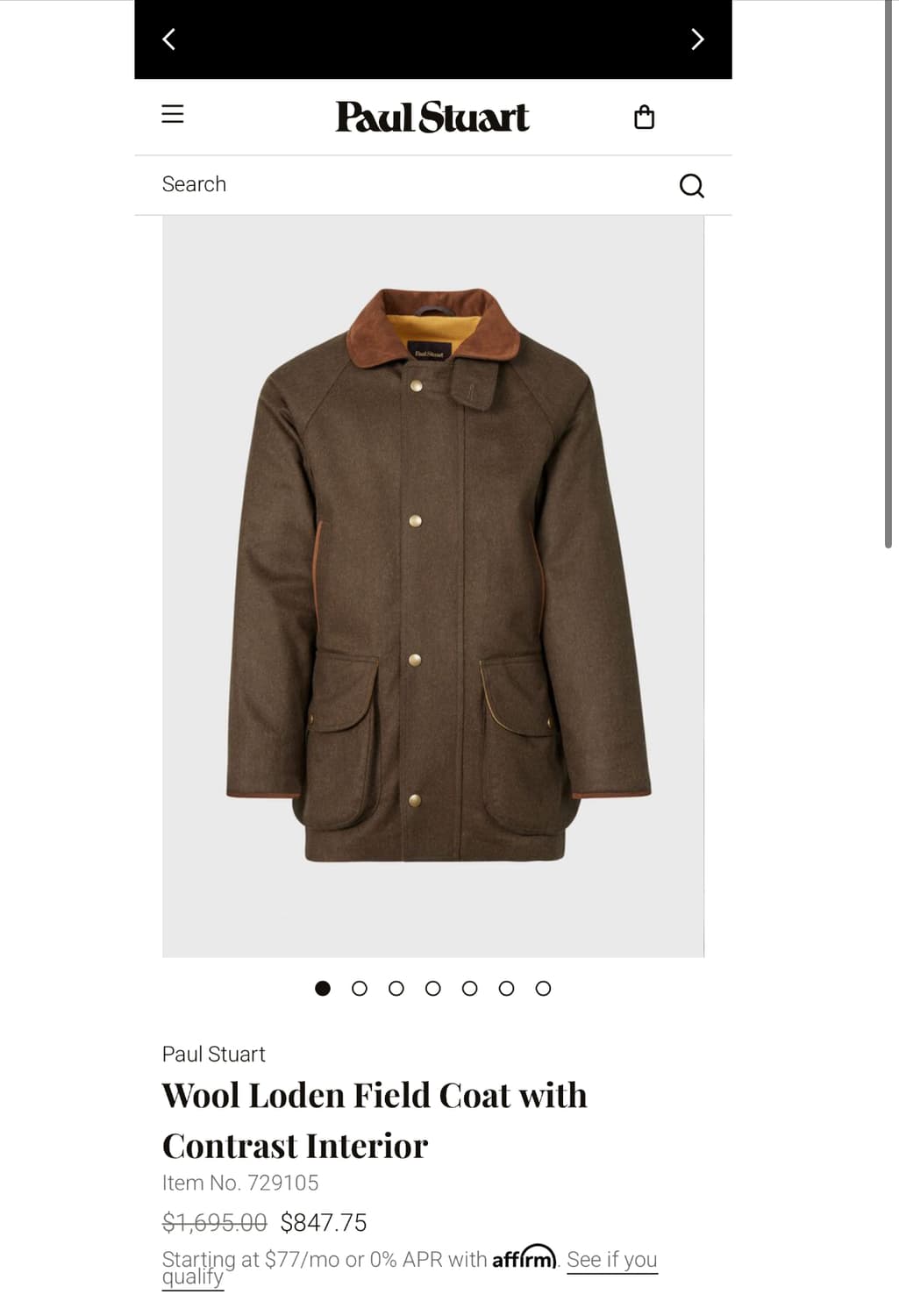 vintage Paul Stuart wool field coat 상품이미지2