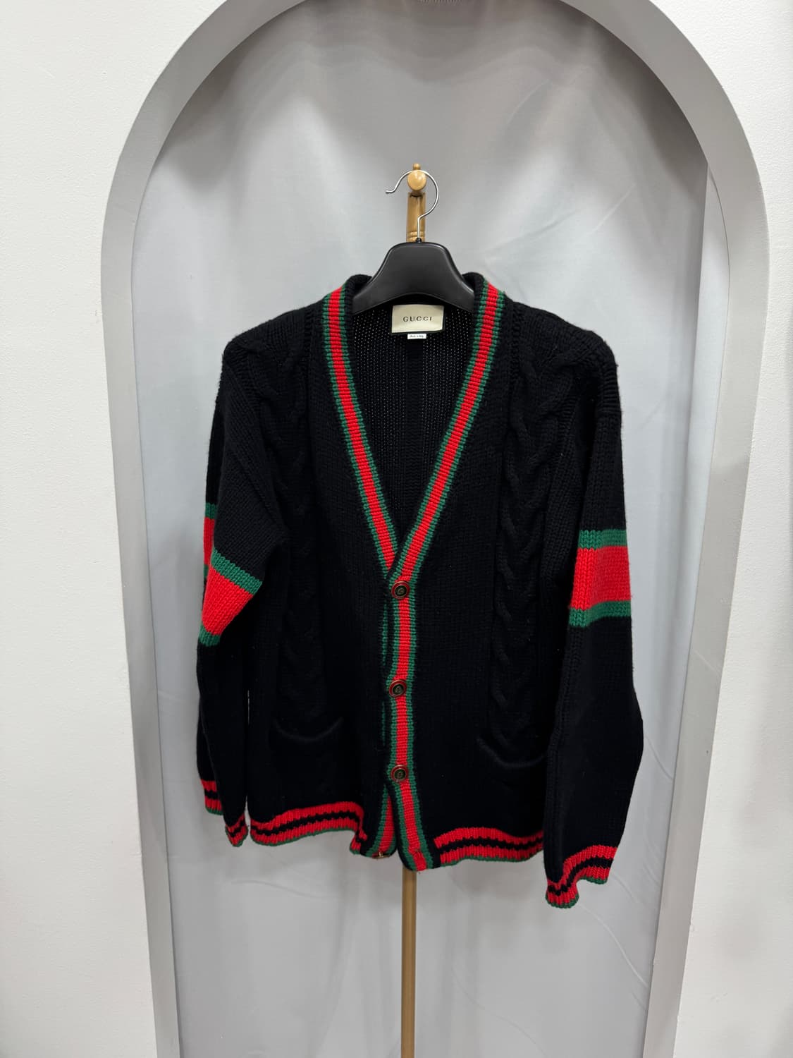 구찌 웹 케이블 가디건 L  상품이미지1