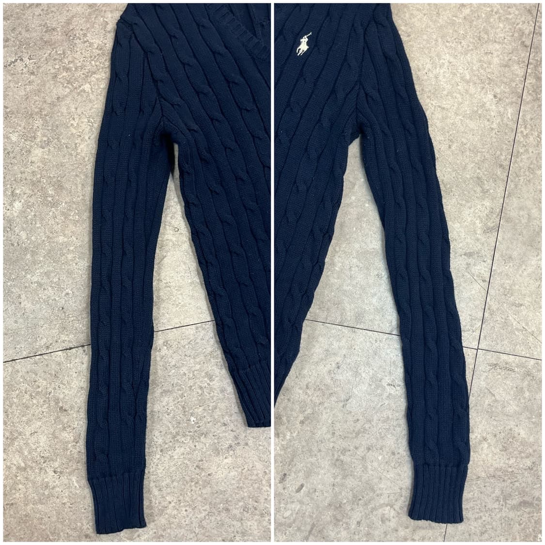 폴로 랄프로렌 꽈배기 브이넥 니트 네이비 XS #csz3667 상품이미지6