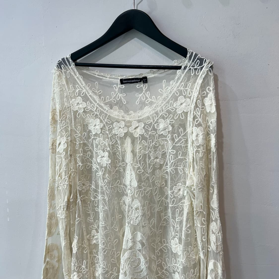 아이보리 에스닉 크로셰 레이스 블라우스 상품이미지2