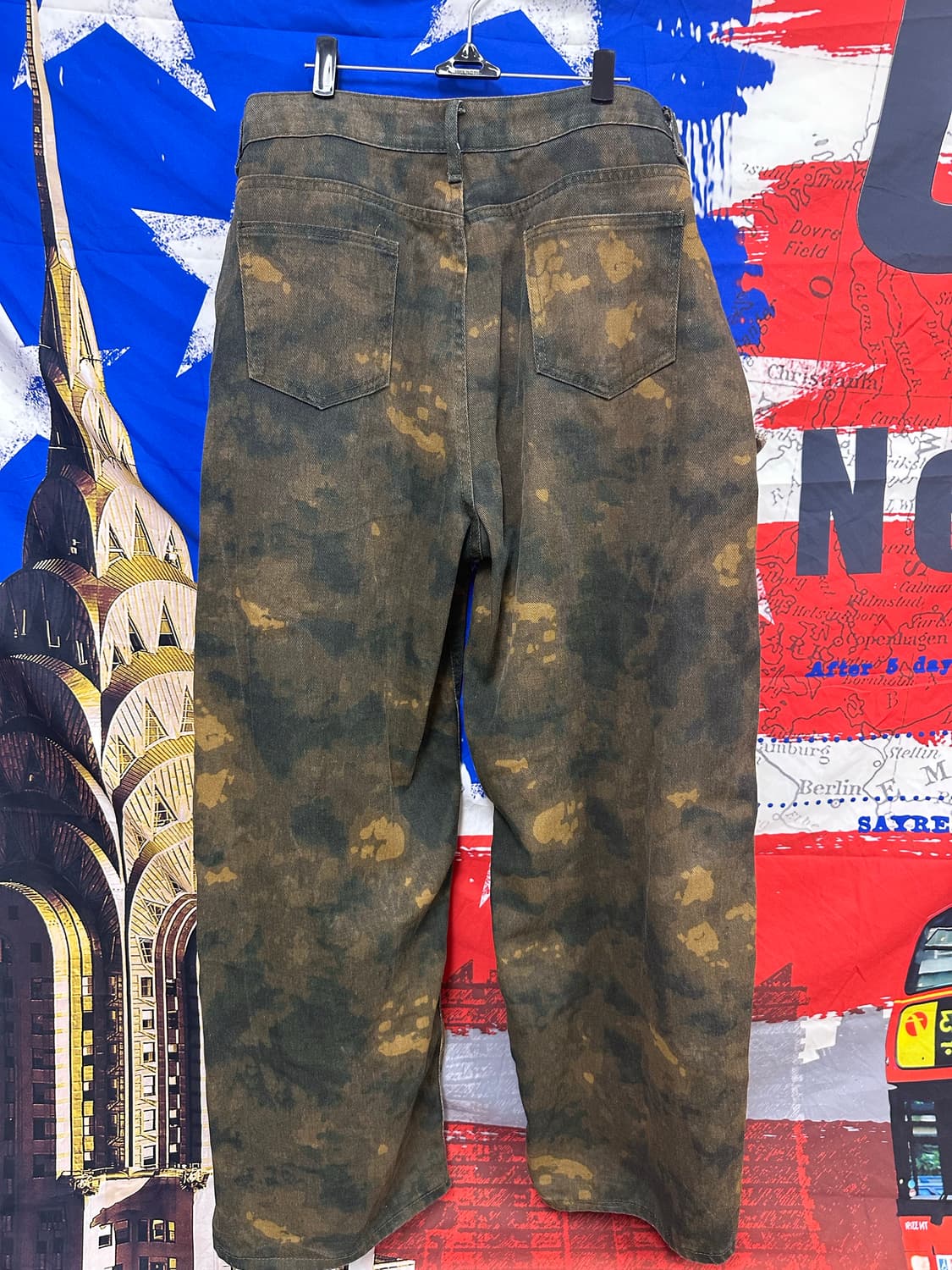 s급빈티지 카모밀리터리 스트릿 와이드 팬츠 36 상품이미지5