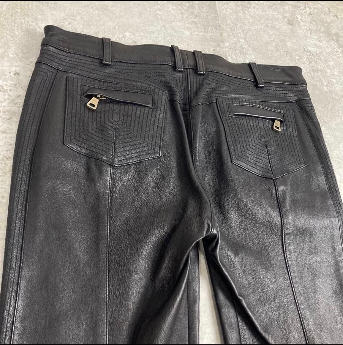 BALMAIN 발만 램 가죽 팬츠 38 블랙 상품이미지4