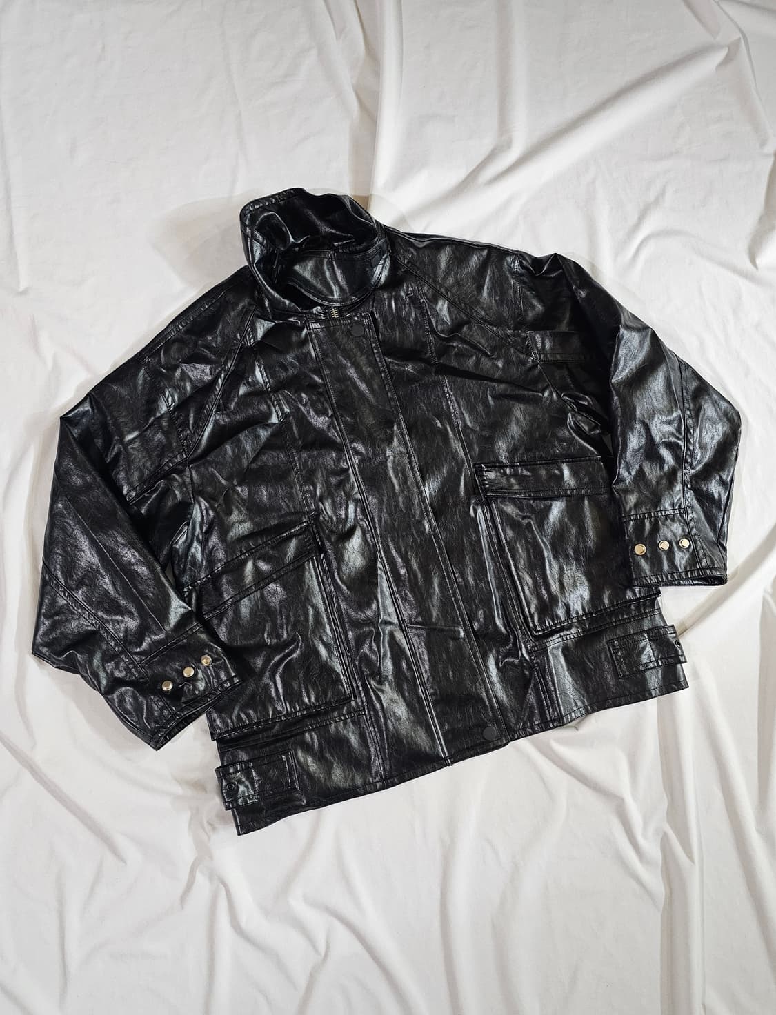 [M] 자라 ZW COLLECTION 가죽 효과 재킷 레더 자켓 상품이미지6