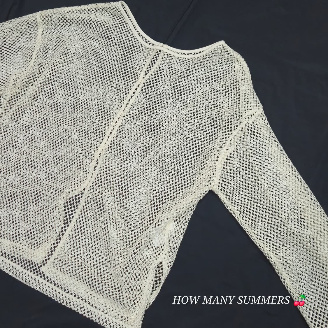 Lugnoncure 그물 메쉬 니트 시스루 펀칭 여름 긴팔 티셔츠 레이어 상품이미지5