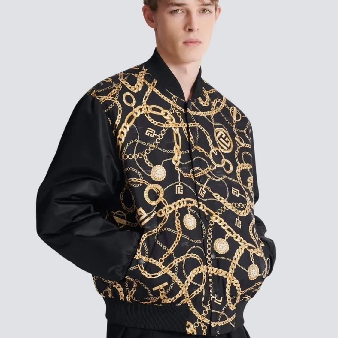 80's 체인 프린팅 탈론 지퍼 빈티지 데님 워크 집 자켓 상품이미지6