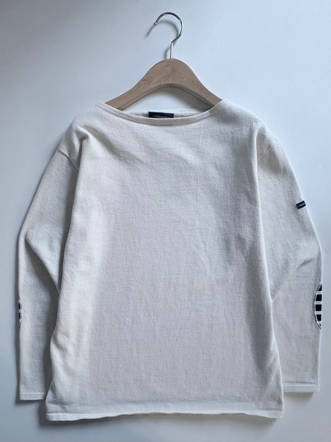 SAINT JAMES 세임트제임스 아이보리컬러 엘보우패치 보트넥 슬리브 상품이미지4