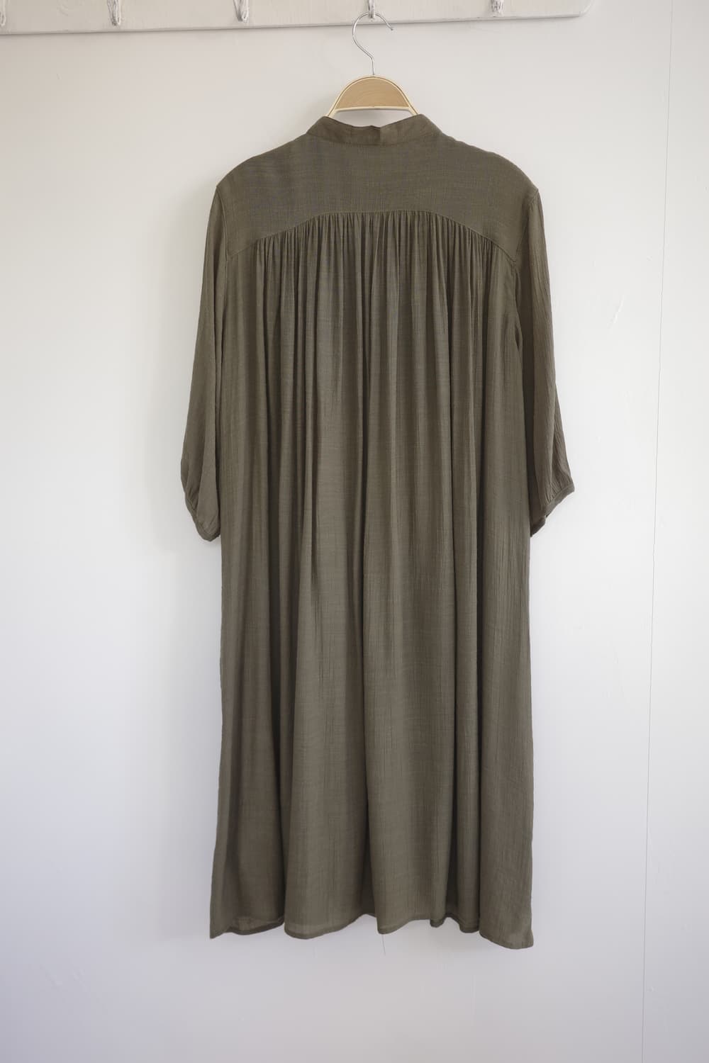 일본 빈티지 카키 셔츠형 원피스 상품이미지3