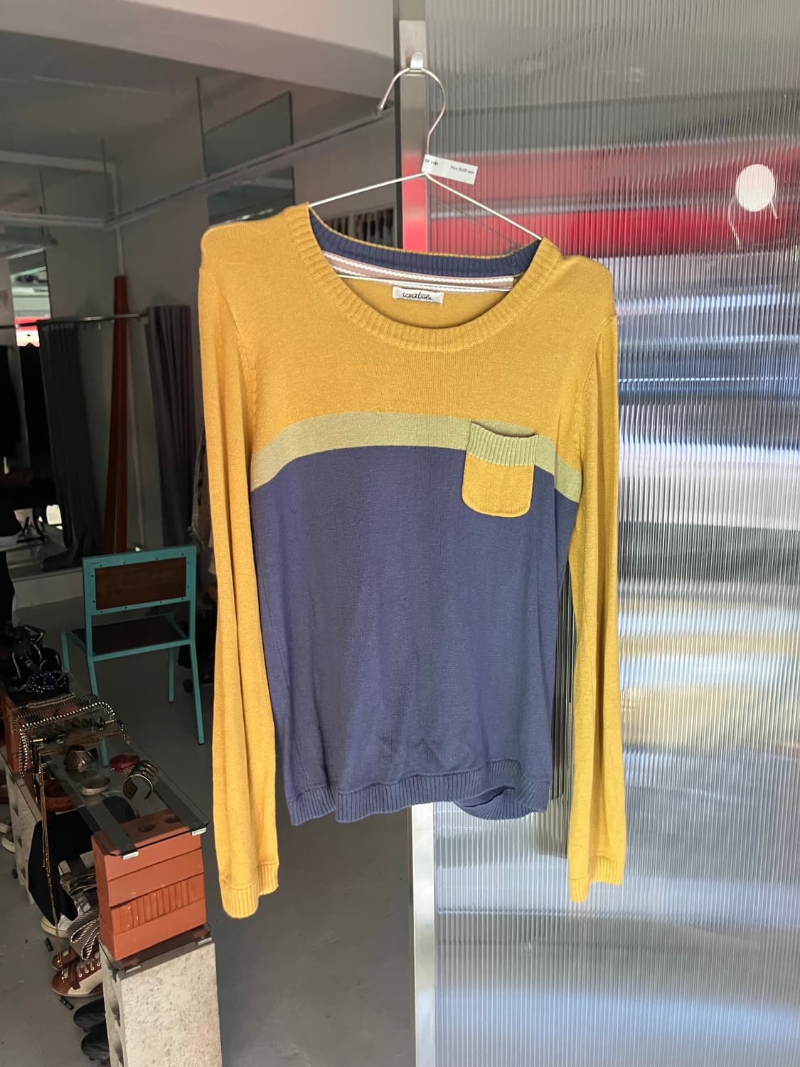 포켓 배색니트 상품이미지1