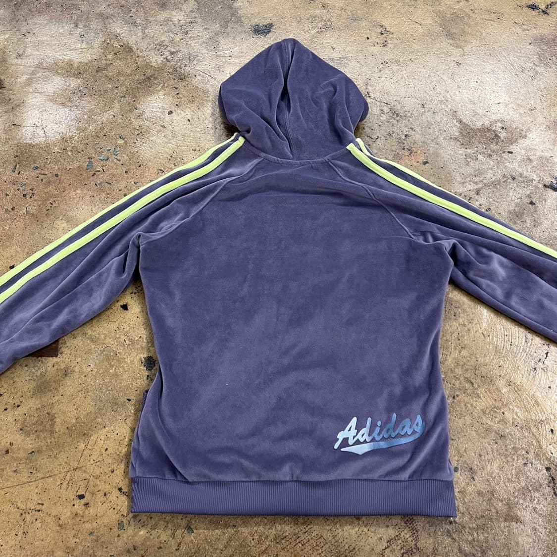 아디다스 퍼플 레몬 벨벳 브이넥 후플 후드집업 85 상품이미지4
