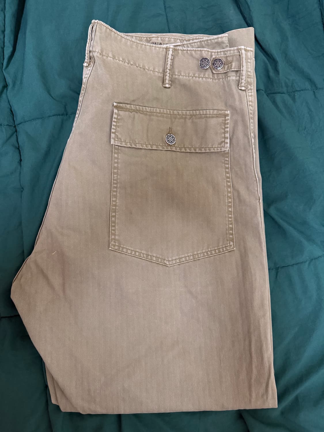RRL 헤링본 퍼티그 팬츠 브루스터 그린 38x32 상품이미지9