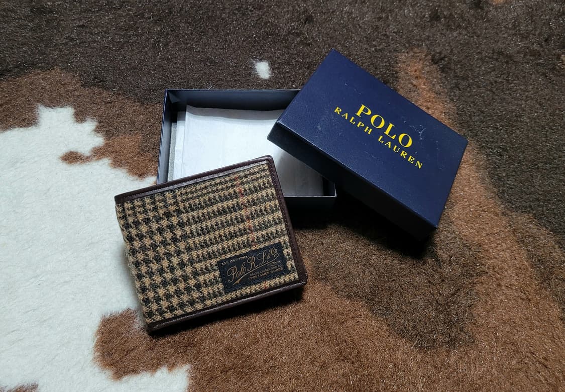 (새상품)폴로 랄프로렌 남성용 타탄 가죽 지갑 상품이미지1