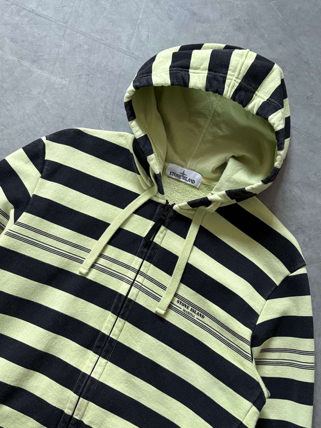 Stone-Island 스톤아일랜드 마리나 네온 컬러 스트라이프 후드 집 상품이미지2