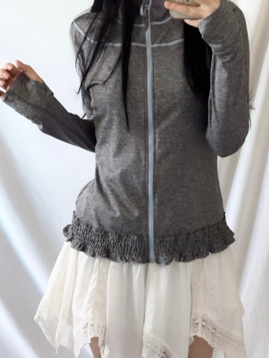 빈티지 페미닌 핸드워머 집업 상품이미지1