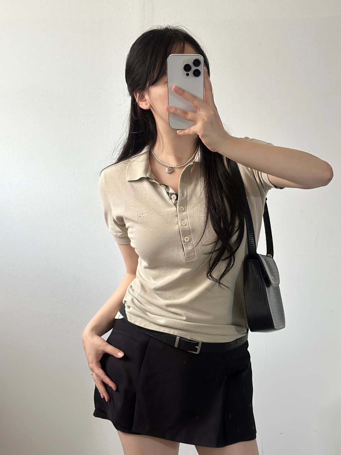 버버리 노바체크 기마로고 카라티 상품이미지2