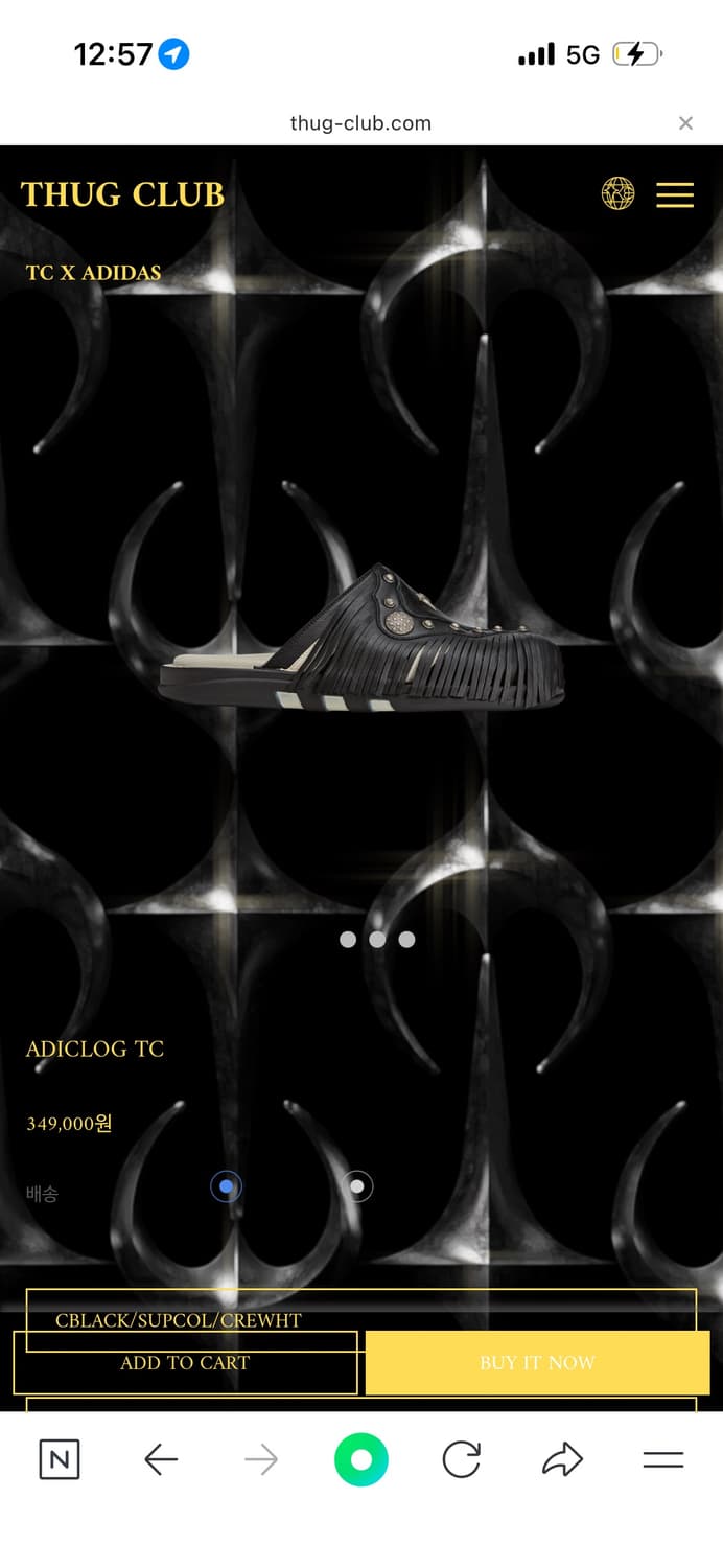 떠그클럽x아디다스 아디클로그 블랙 상품이미지1