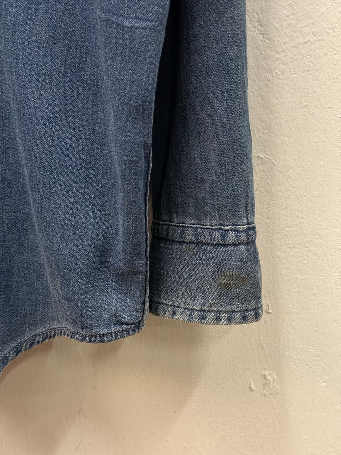 XL) BLUE BLUE Denim Western Snap Shirt 상품이미지4