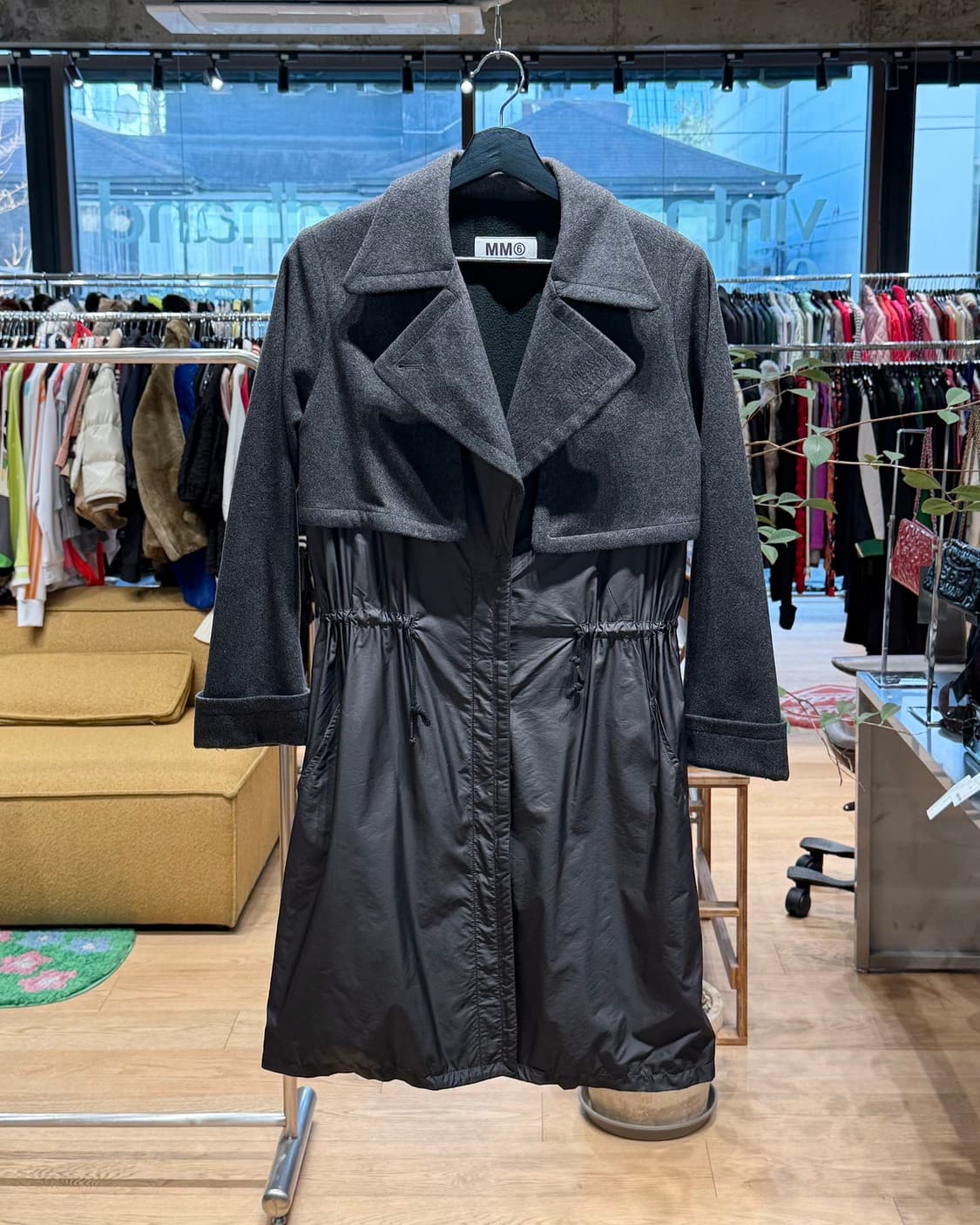 mm6 그레이 폴리마인드 레이어드 코트  상품이미지1