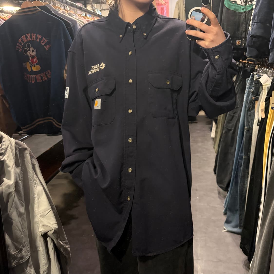 [IM] Carhartt 칼하트 긴팔 셔츠 투포켓 딥네이비 상품이미지2