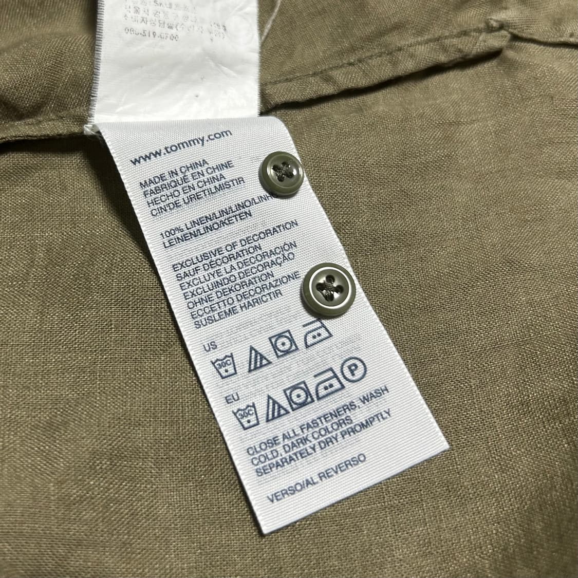 [M] Tommy 타미힐피거 우먼즈 린넨 카키 셔츠 상품이미지5