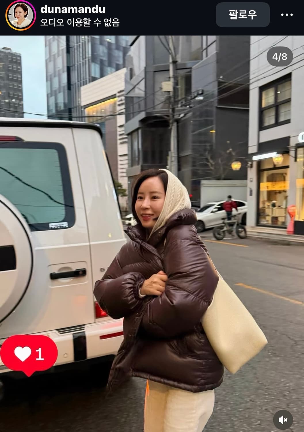 LA DUNA 브라운 덕 패딩 M 라두나패딩 상품이미지3