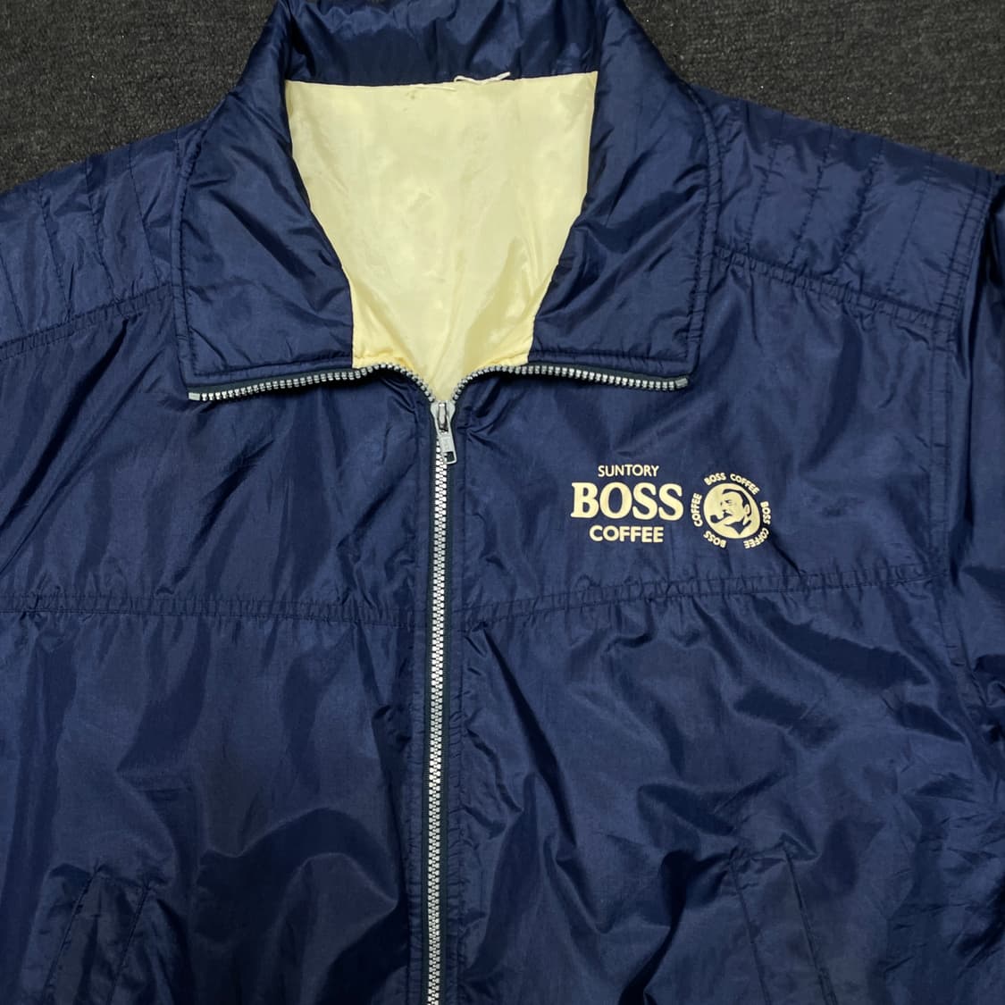 90s 산토리 보스 네이비 빅로고 올드스쿨 점퍼 자켓 L 상품이미지5
