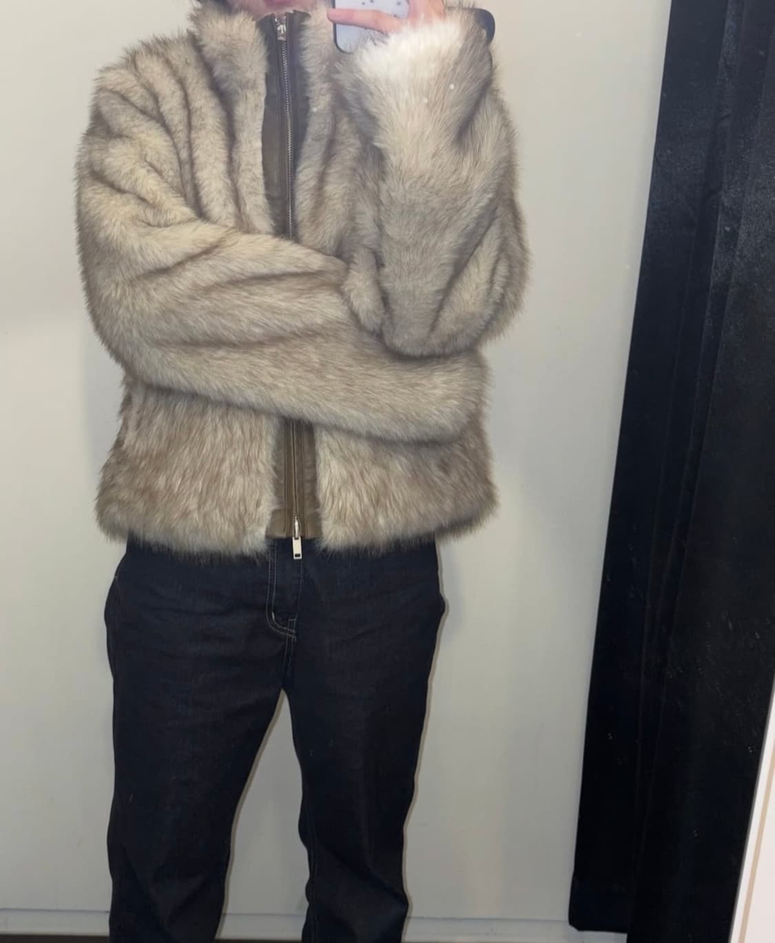 베이지 퍼자켓 상품이미지1