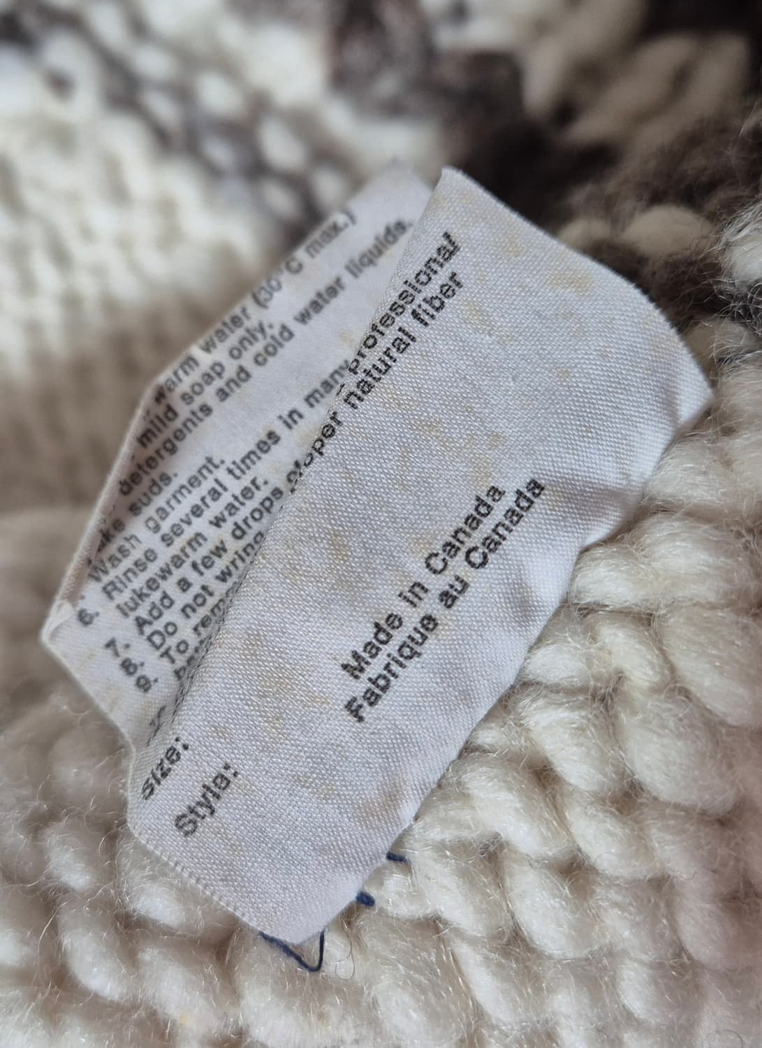 캐나다 썬더버드 고래 패턴 코위찬 남성 L-XL 상품이미지6