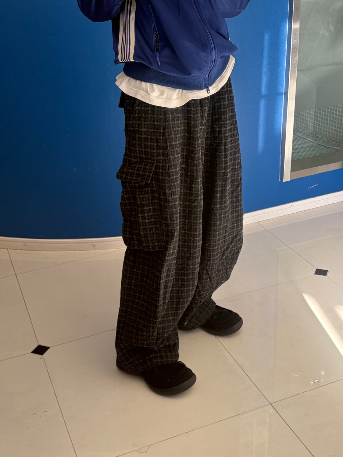 HD BDU PANT - wool tweed plaid 와이드팬츠 상품이미지1