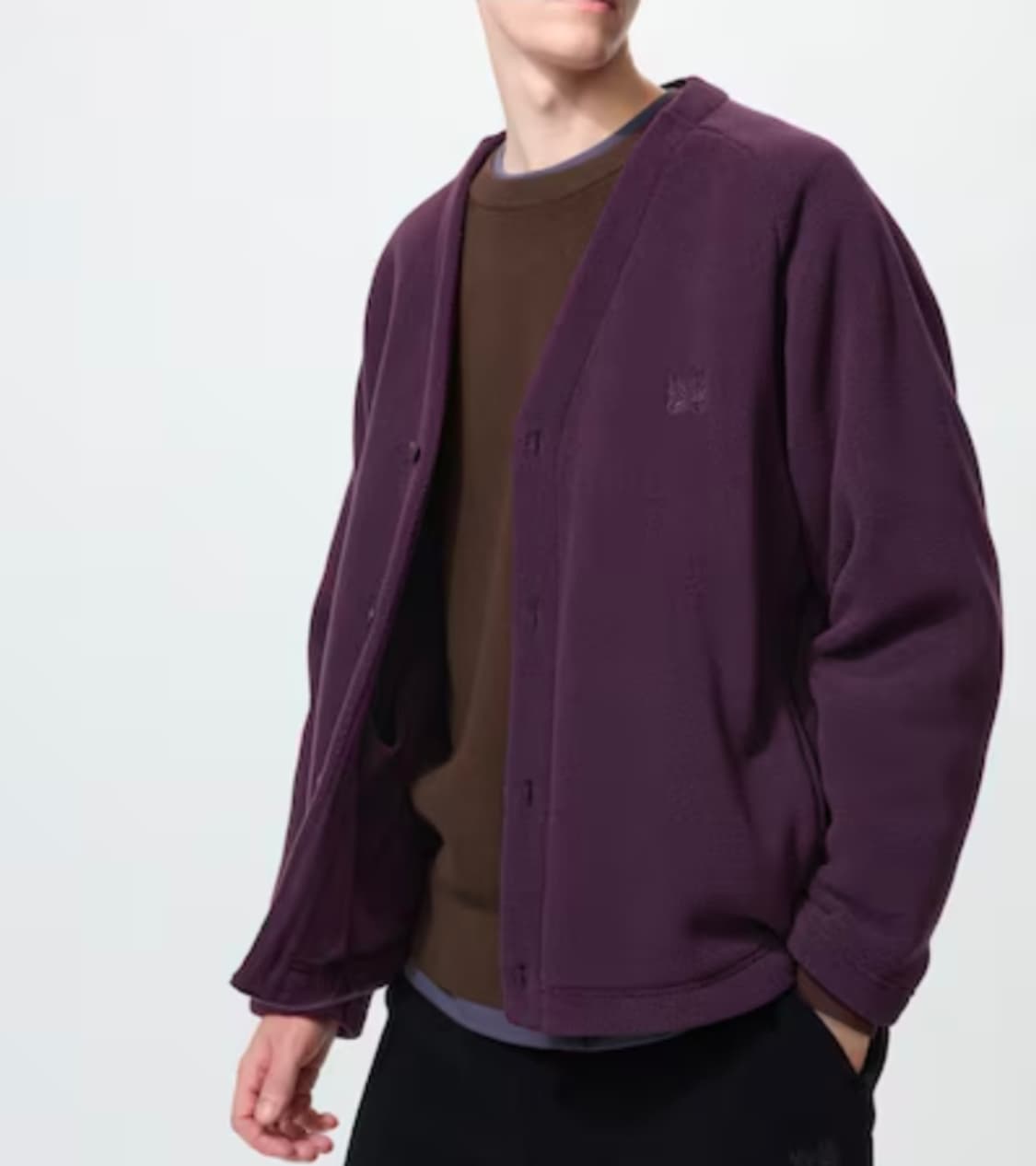 새상품[XL]유니클로 x 니들스 플리스 오버사이즈 가디건 퍼플 상품이미지1