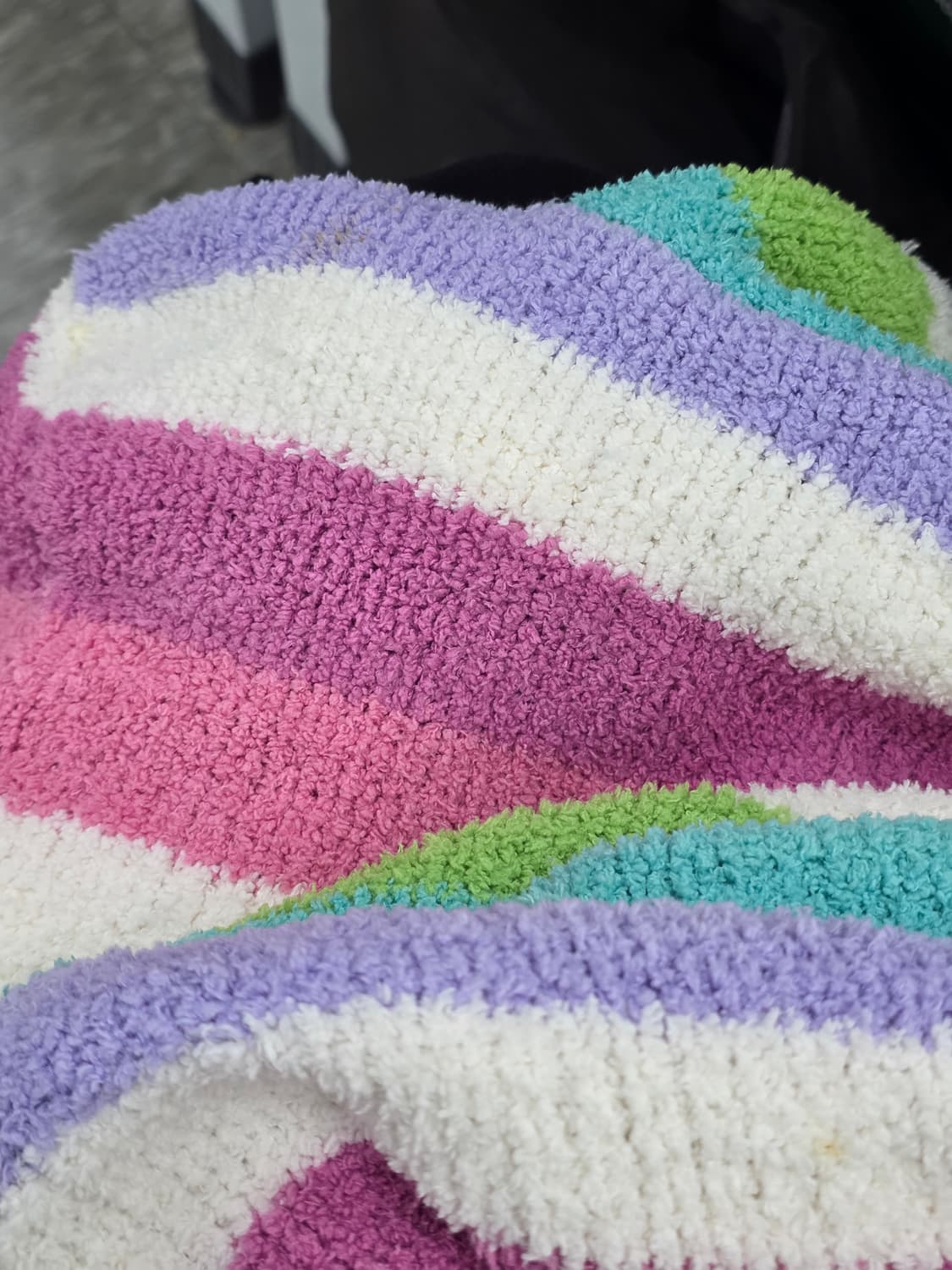 에어로포스테일 미국빈티지)파스텔 y2k 하구미모리걸 스트라이프 후드니트 상품이미지7