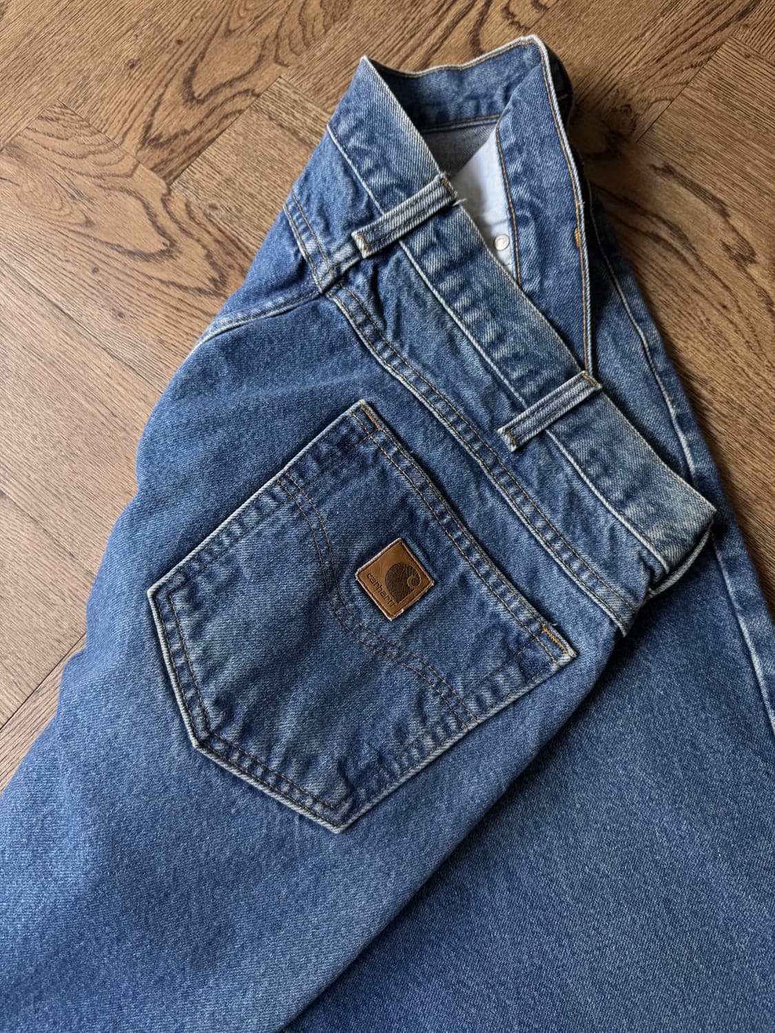 [38]칼하트 USA 미디엄블루 워싱 워크 데님 팬츠 상품이미지6