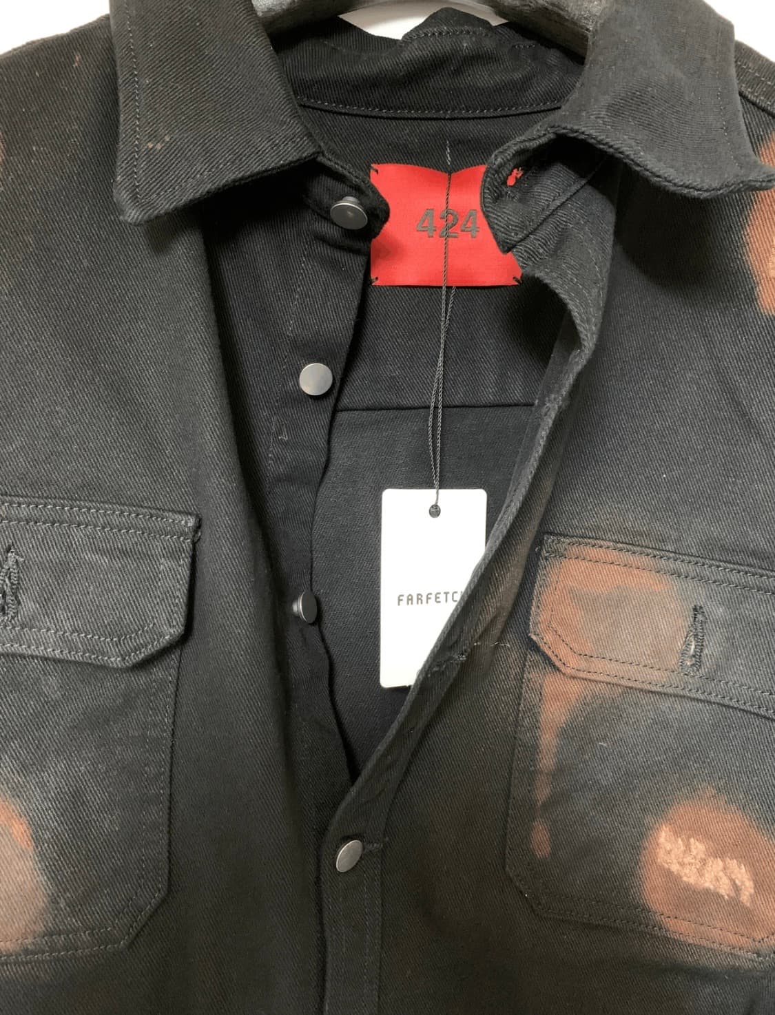 424 destroyed denim over shirt 상품이미지5