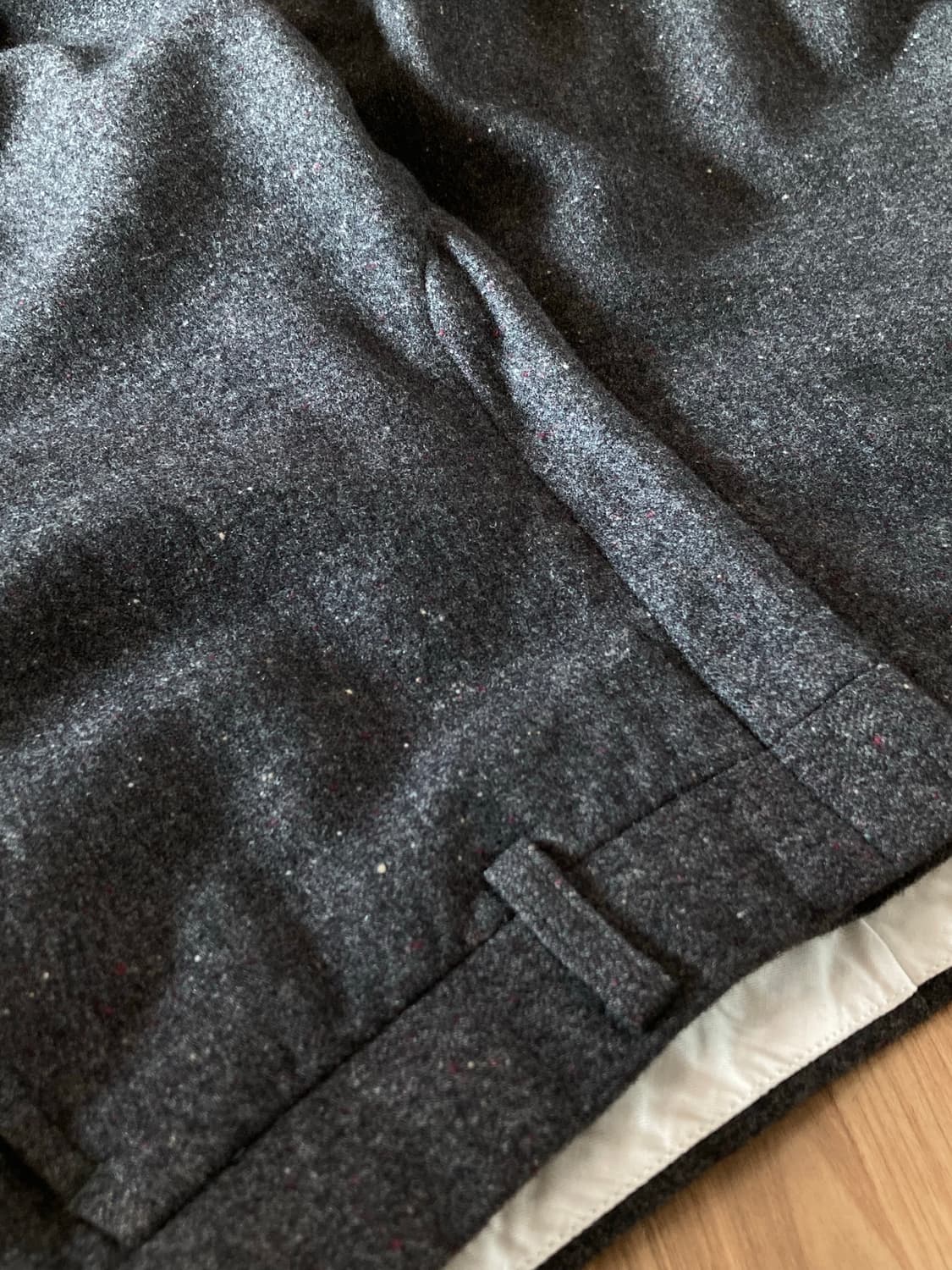 재팬 아쿠아스큐텀 울 100% 팬츠 모직 바지 차콜 다크 그레이 슬랙스 상품이미지3