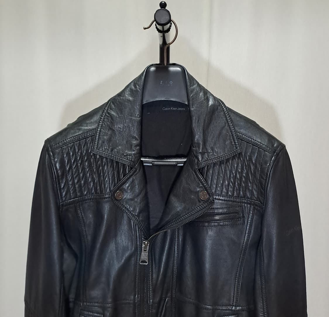(택포) CK진 블랙 양가죽 자켓 XL B12 상품이미지2