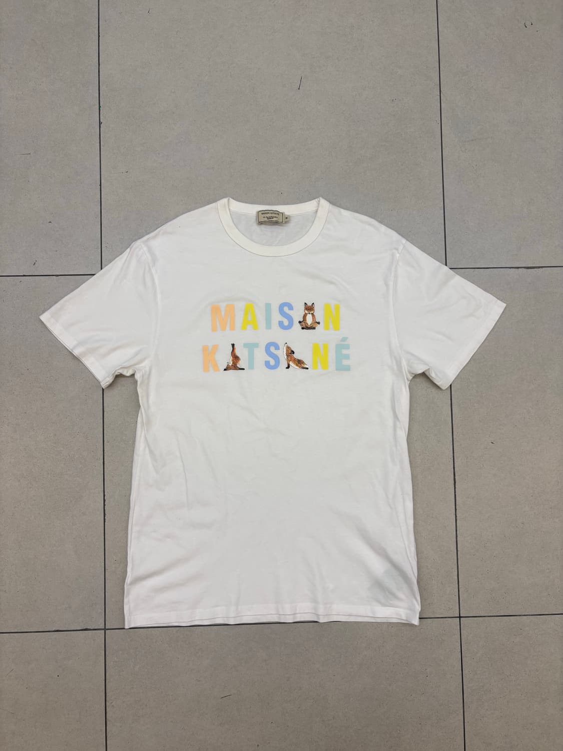메종키츠네 로고 화이트 티셔츠 상품이미지3
