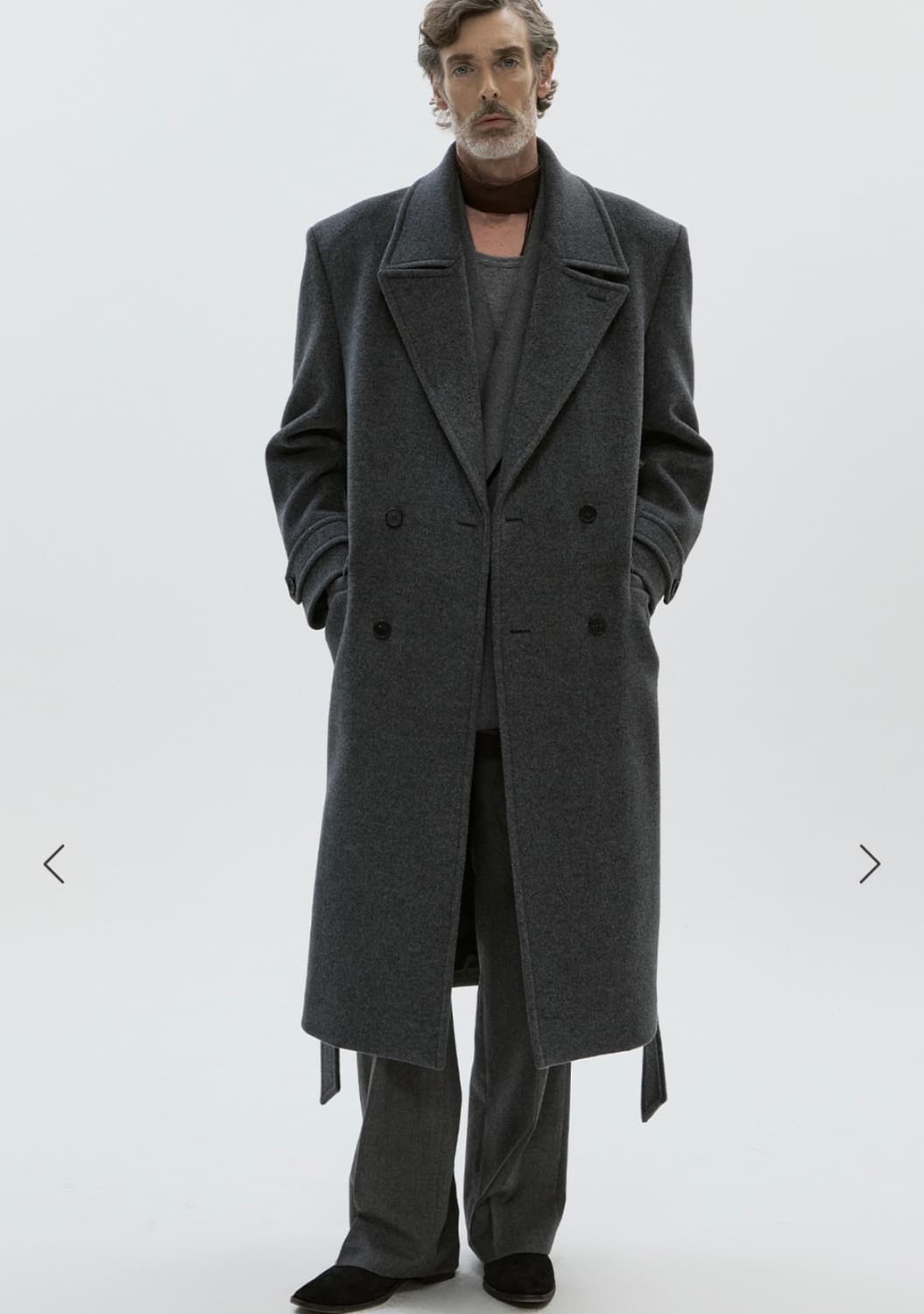 세비지 / 캐시미어 더블 브레스티드 벨티드 코트 / M 상품이미지3