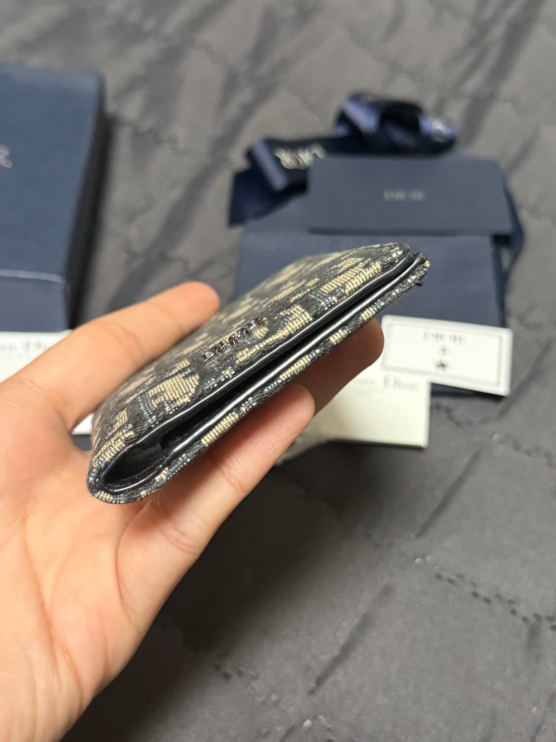 디올 오블리크 자카드 오거나이저 카드지갑 베이지 상품이미지7