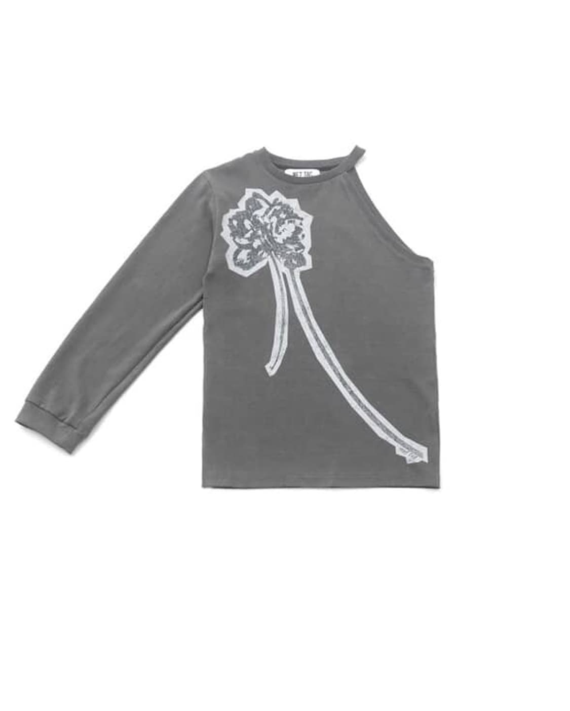 wettag 웻태그 FLOWER UNBALANCE TOP CHARCOAL 상품이미지1