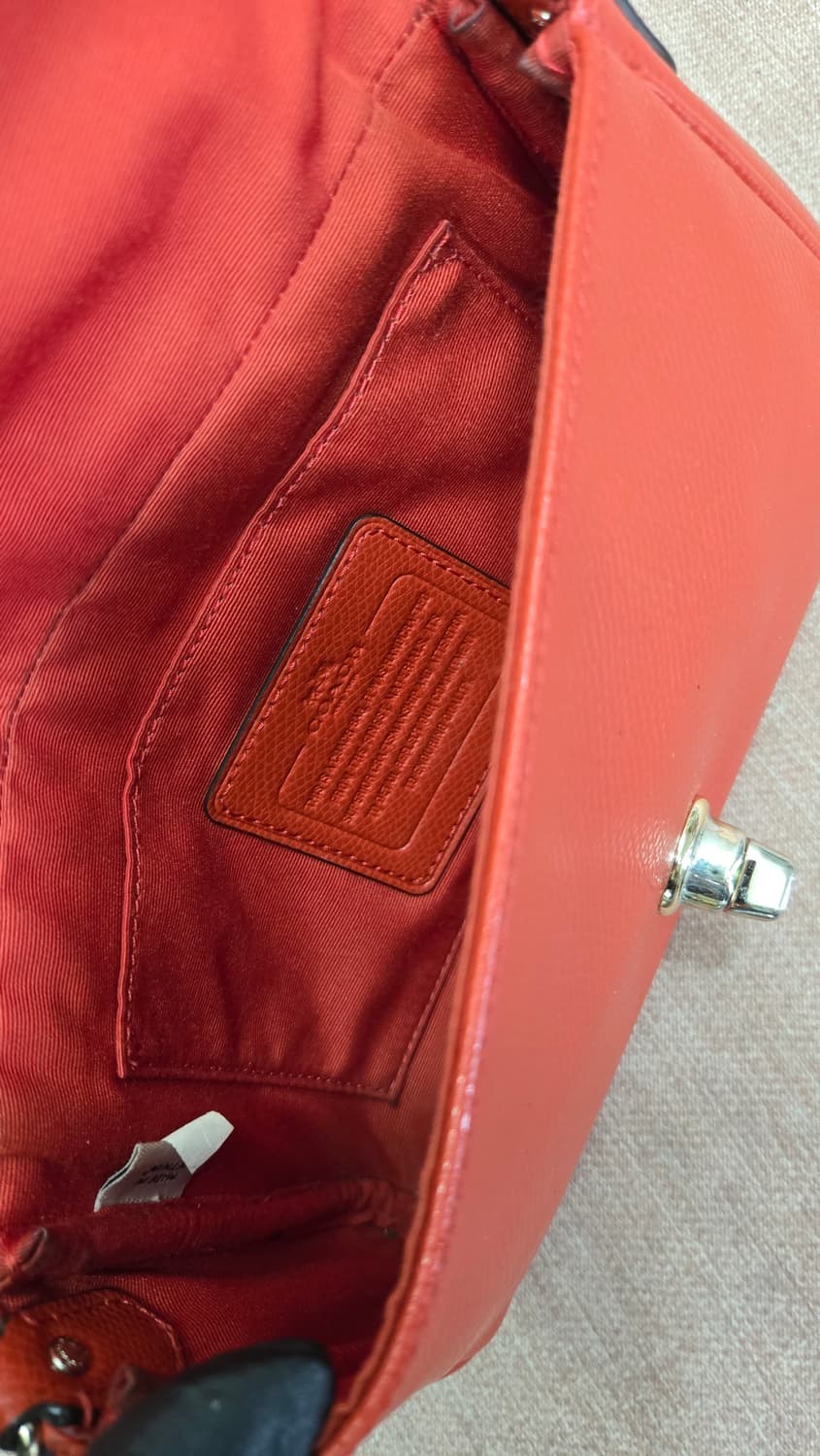 코치 크로스그레인 가죽 카디널 미니 루비 레드 백 숄더 크로스바디 상품이미지8