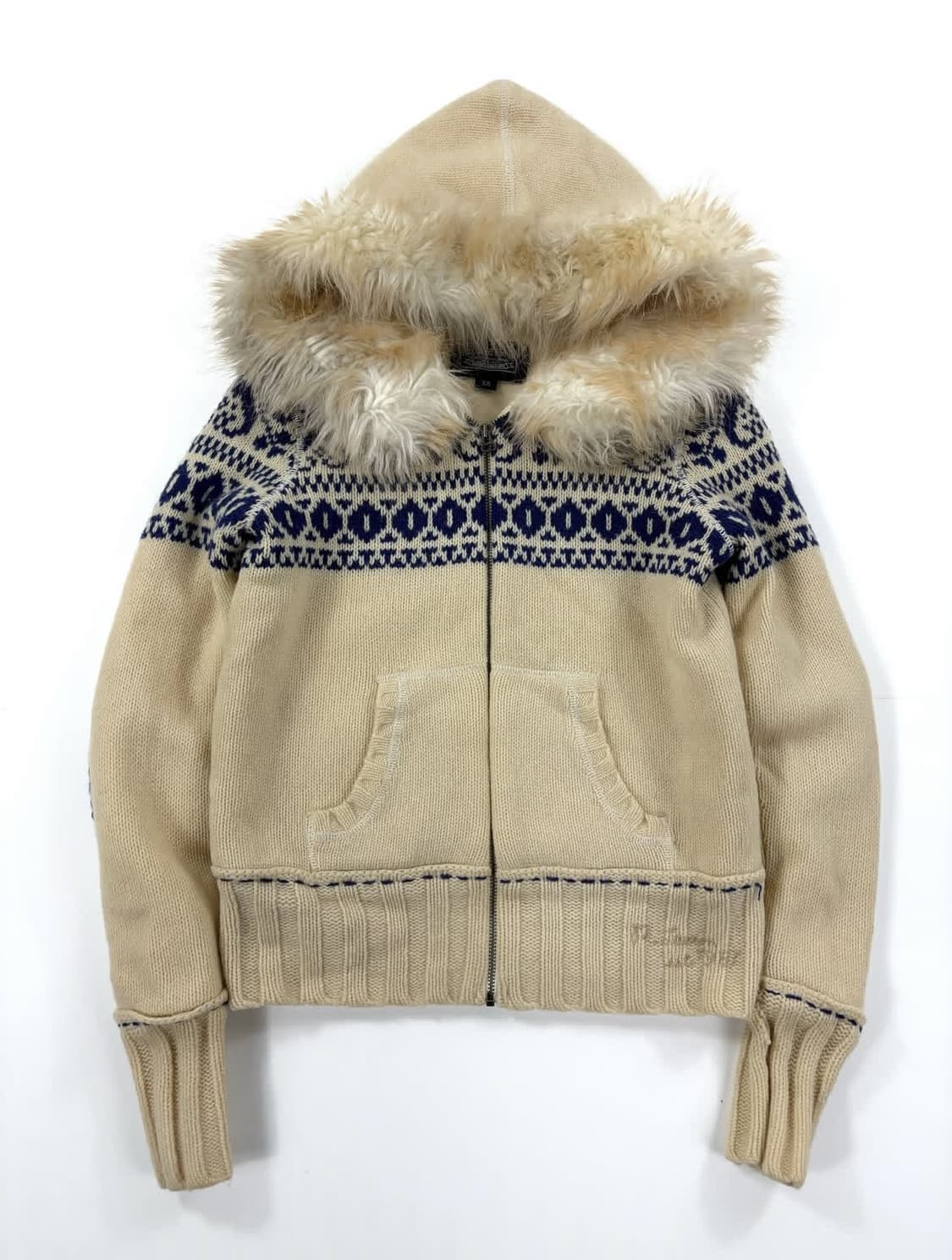 폴로 랄프로렌 여성 럄스 울 니트 퍼 후드집업  상품이미지1