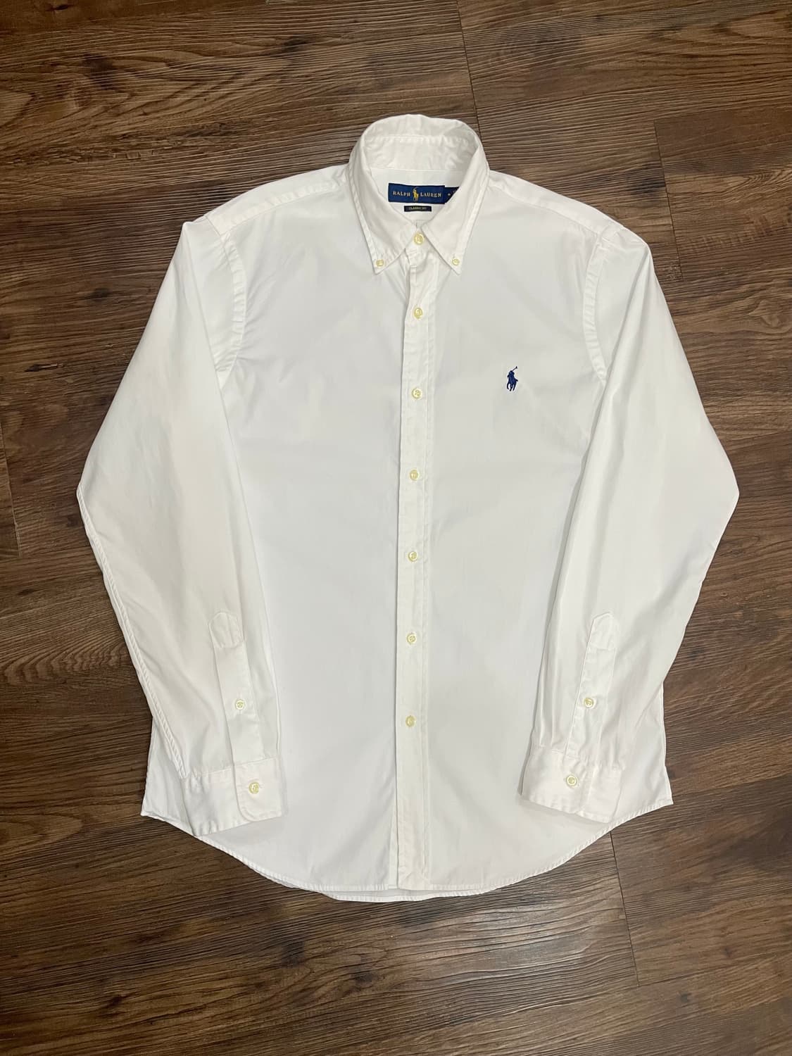 폴로 화이트 클래식핏 브러시드 포플린 셔츠 상품이미지3