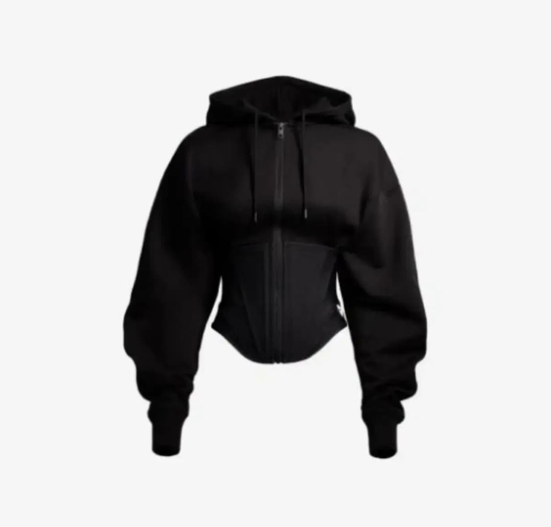 (M) 뮈글러 H&M 콜라보 코르셋 후드집업 블랙 상품이미지1