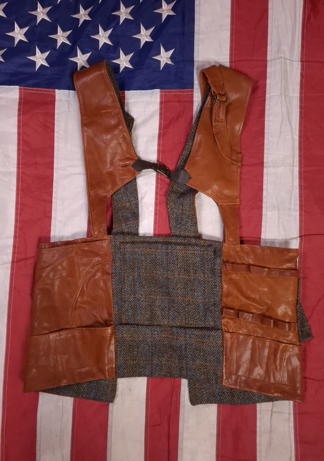 새제품 서스펜더 울 리얼레더 베스트 상품이미지9