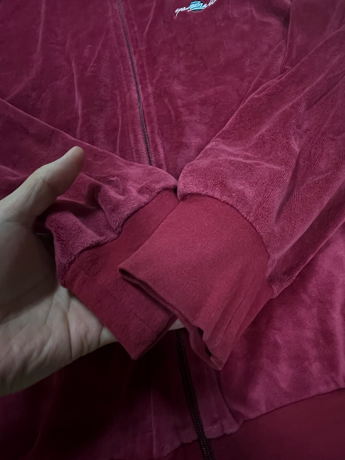 L) YARDSALE 야드세일 벨루어 트랙자켓 레드  상품이미지4