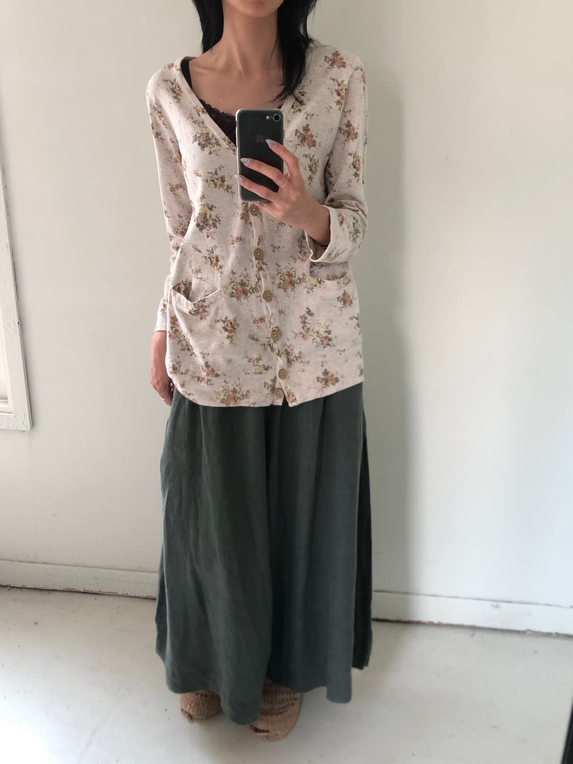 일본빈티지 플라워 가디건 상품이미지5