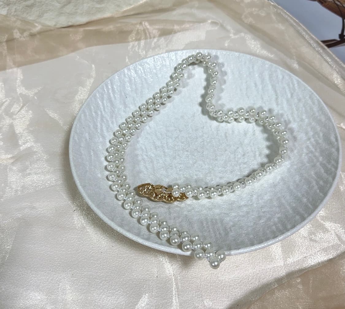 빈티지 하트큐빅 중세 진주 밴딩 허리띠 상품이미지2