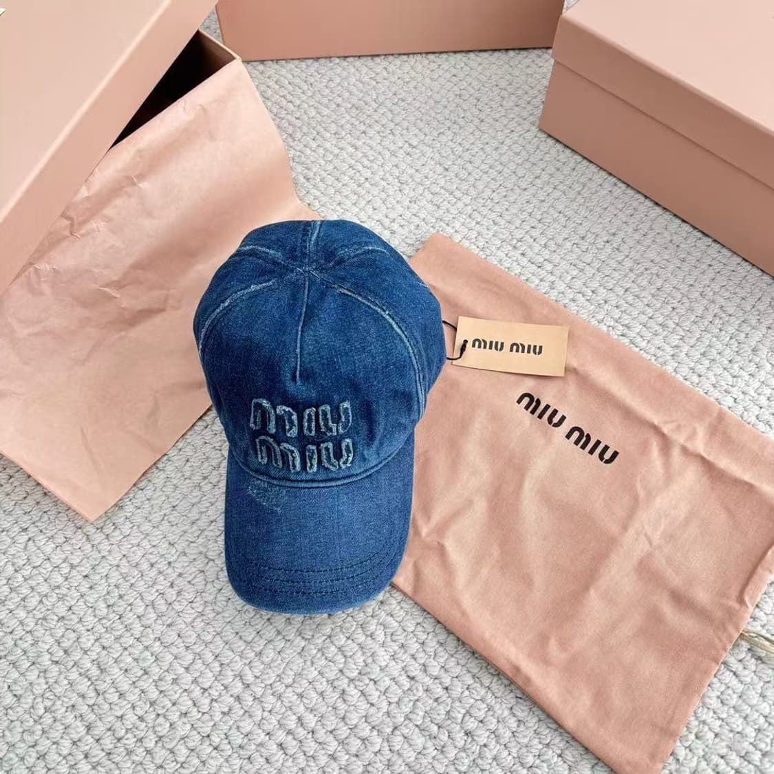 미우 미우 데님 베이스볼 캡 네이비 상품이미지7