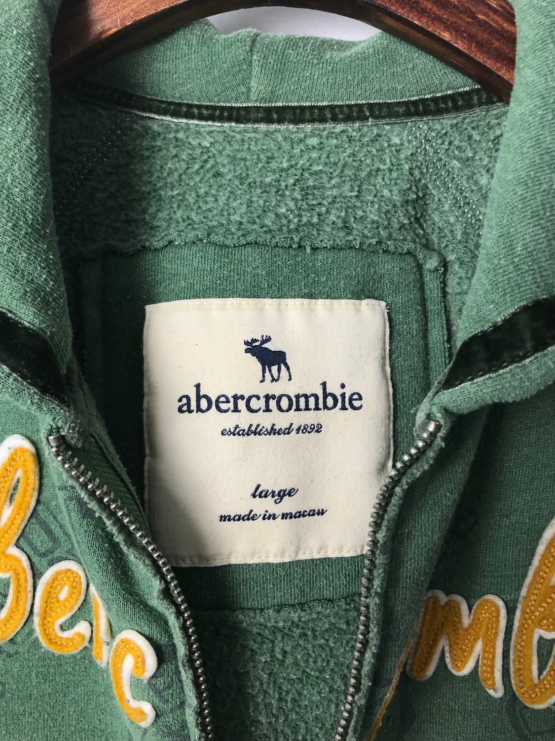 아베크롬비 y2k 와투케 그린 딱붙 후드집업 상품이미지7